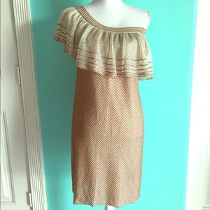 M Missoni Patterened Knit Off Shoulder Dress
